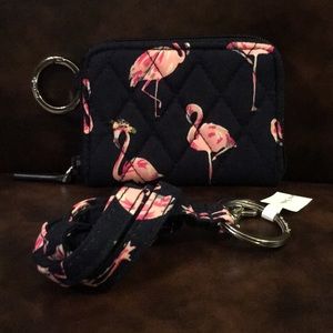 Vera Bradley Petite Zip Around Wallet and Lanyard